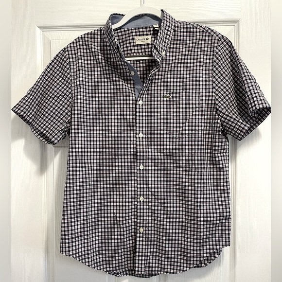 LACOSTE short sleeve button up shirt size Large - Picture 1 of 4